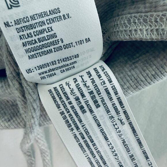 Abercrombie & Fitch Rib Knit Long Sleeve Top Small Grey - Picture 4 of 8